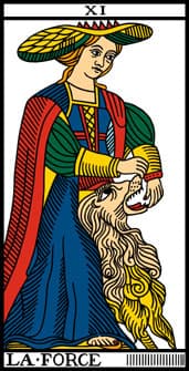 Carta La Fuerza del Tarot de Marsella