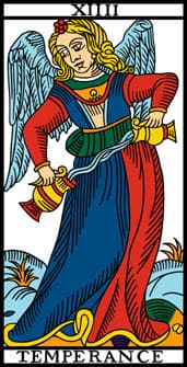 Carta La Templanza del Tarot de Marsella
