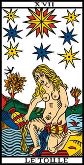 Carta La Estrella del Tarot de Marsella