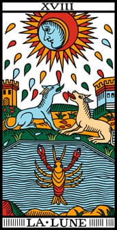 Carta La Luna del Tarot de Marsella