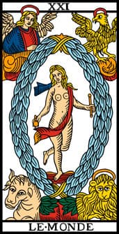 Carta El Mundo del Tarot de Marsella