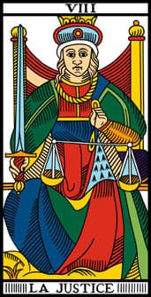 Carta La Justicia del Tarot de Marsella